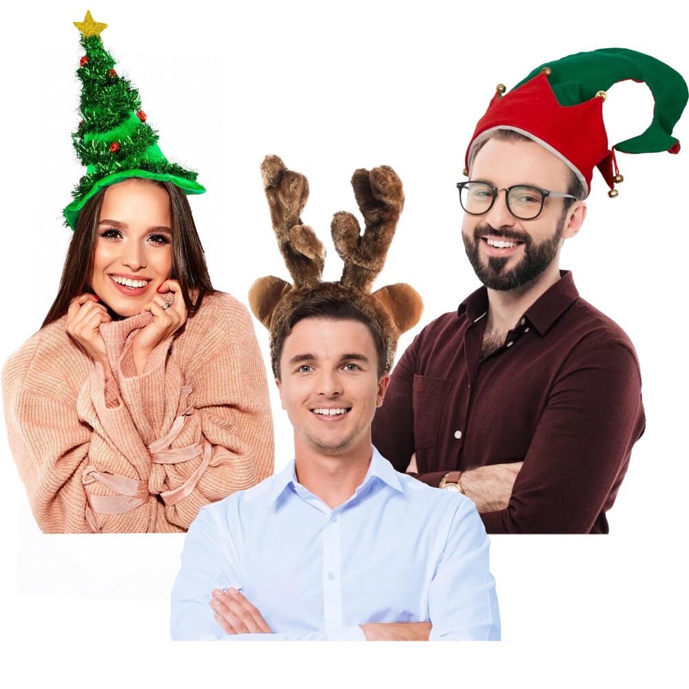 2854 Christmas Hat Props – Elf Costume - Reindeer Antler Headband –